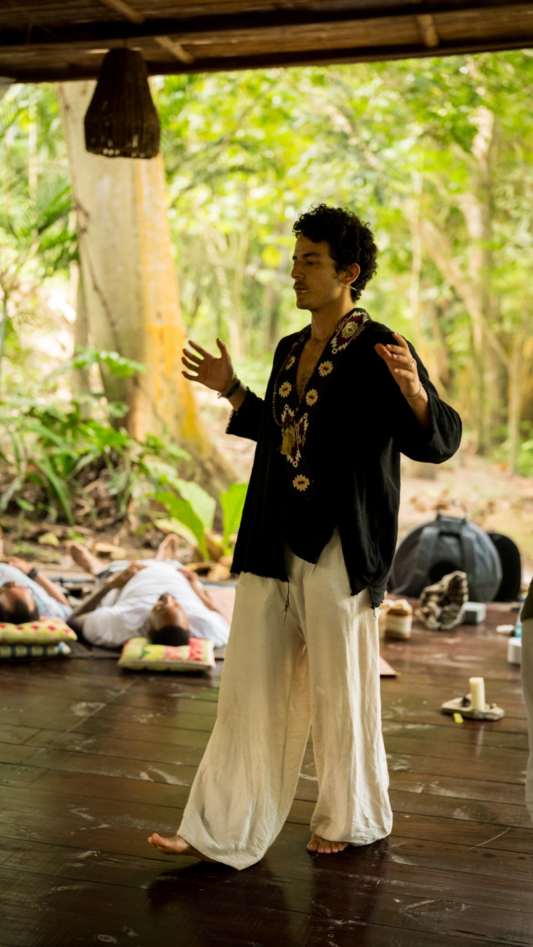 Facilitator guiding a conscious connected breathwork circle